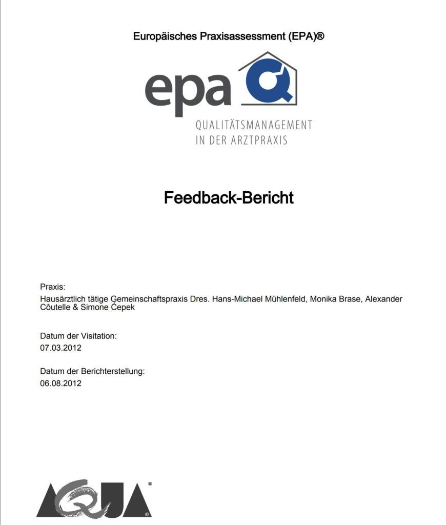 EPA Qualitätsbericht 2012